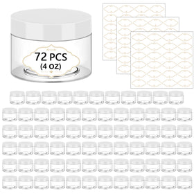 PeacePeo 4 oz plastic jar with clear body and lid for easy content visibility.