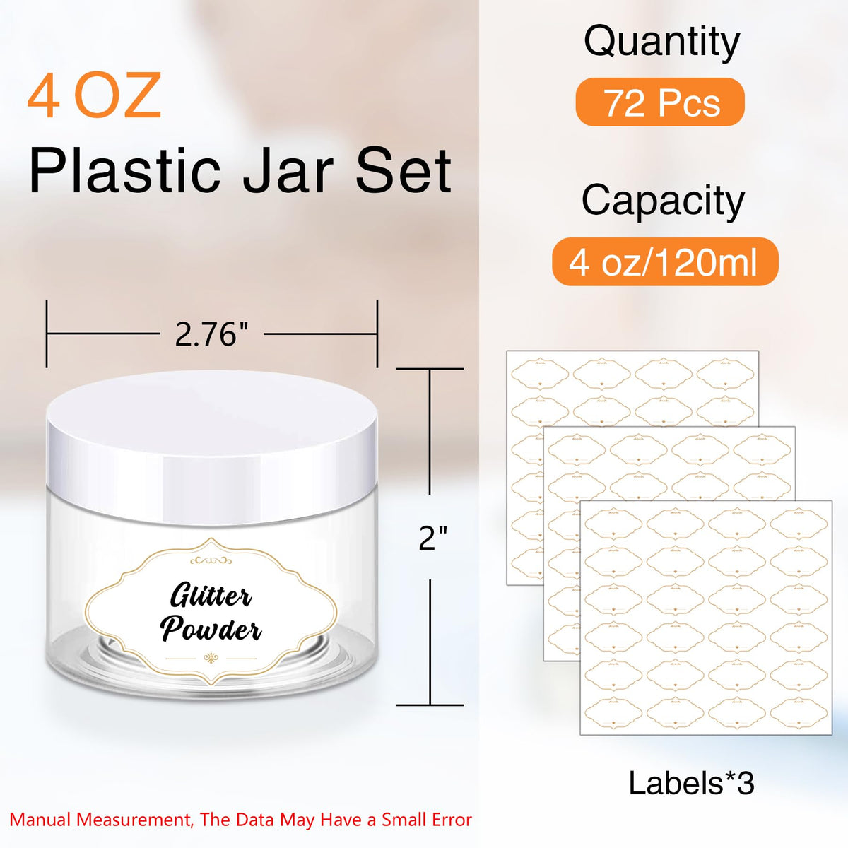 PeacePeo slime storage jar close-up highlights leak-proof seal and durable PET construction.