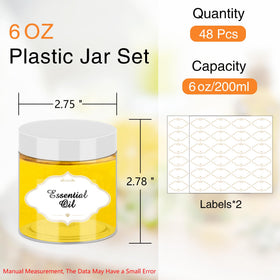 PeacePeo 6 oz plastic jar with white lid for travel and organization.