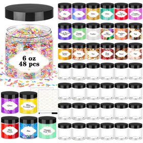 PeacePeo 6oz slime jar with screw-on lid for secure on-the-go storage.
