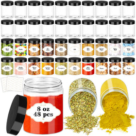 PeacePeo 8 oz plastic jar with lid showing airtight seal for slime storage.