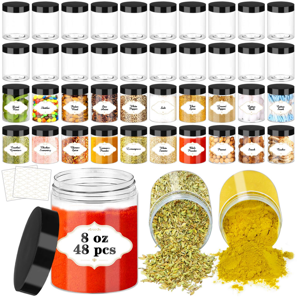 PeacePeo 8 oz plastic jar with lid showing airtight seal for slime storage.