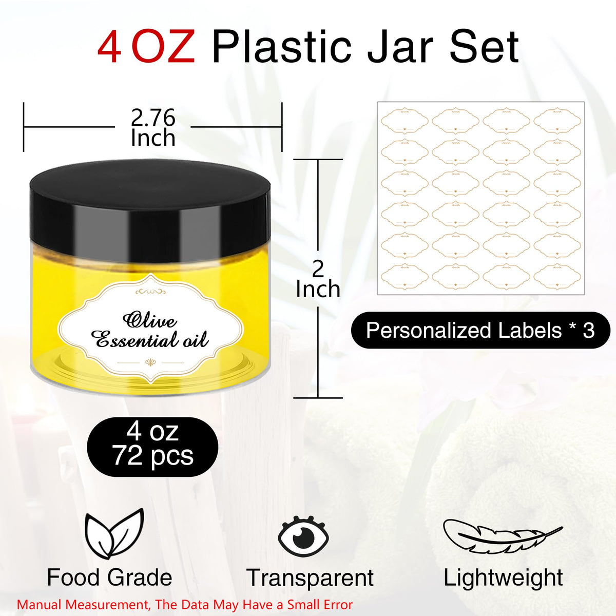 PeacePeo clear round jar with airtight lid for safe, leak-free slime storage