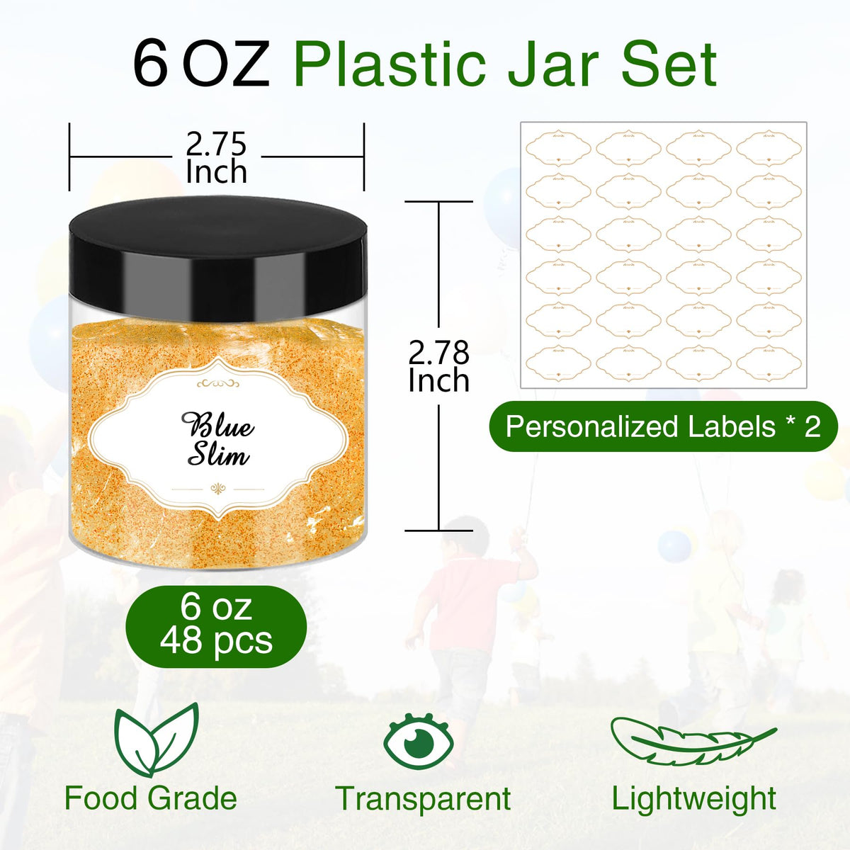 PeacePeo clear round storage jar with airtight seal for freshness.