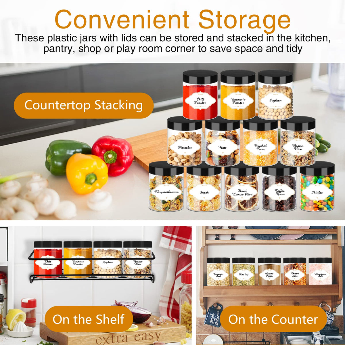 PeacePeo dry food jar suitable for flour, snacks, or spices.