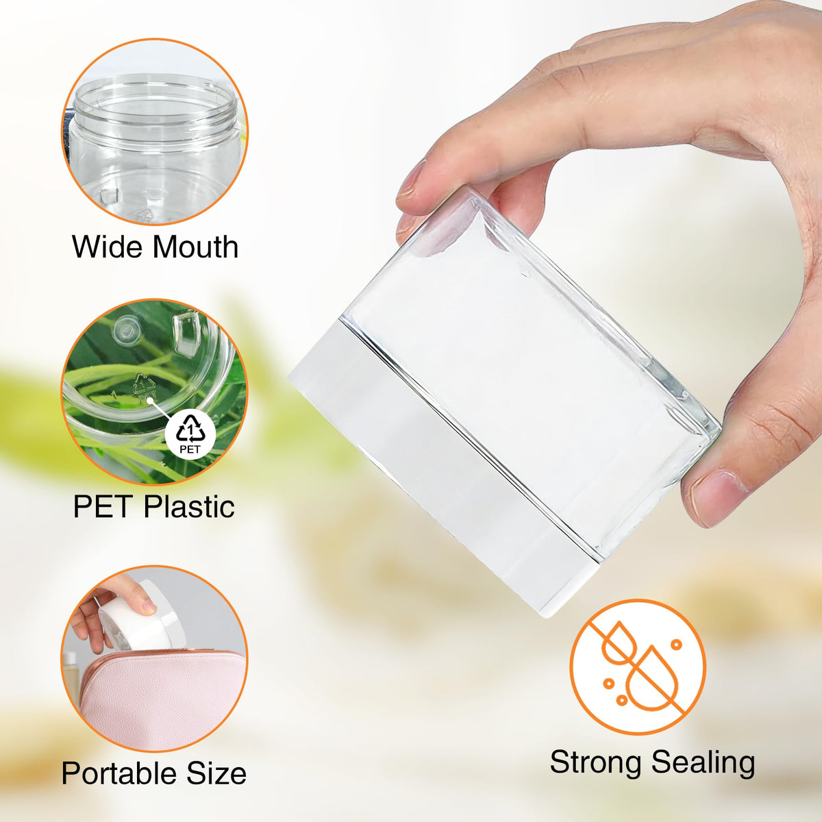 PeacePeo 4 oz jar wide-mouth design for simple filling and reloading.