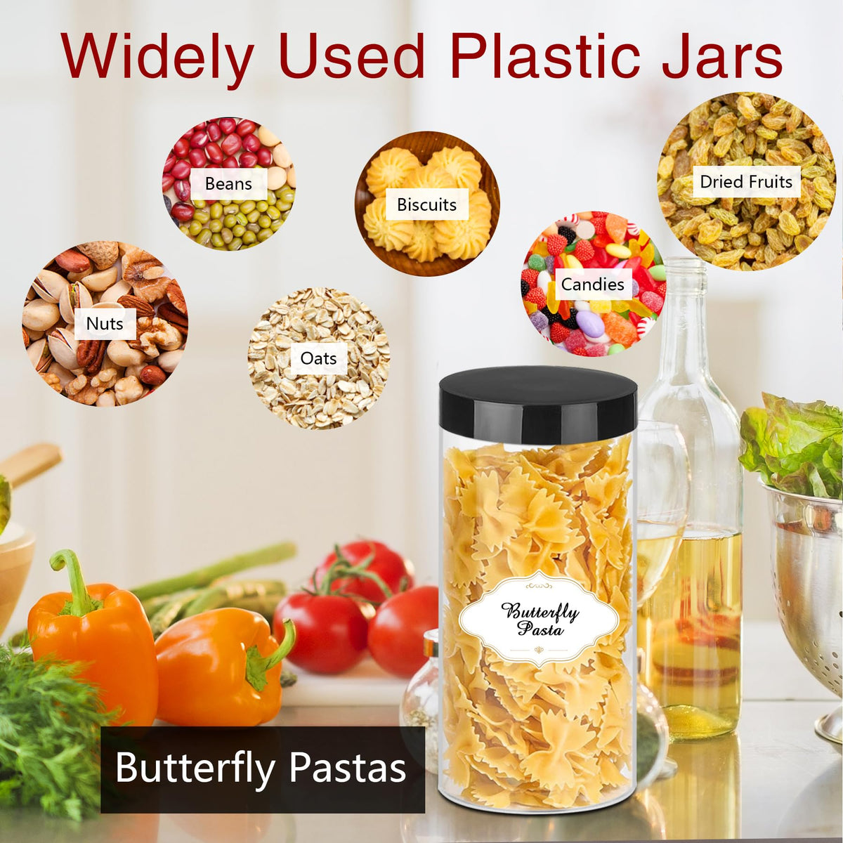 PeacePeo versatile 16 oz jars ideal for spices, nuts, tea, and crafts.