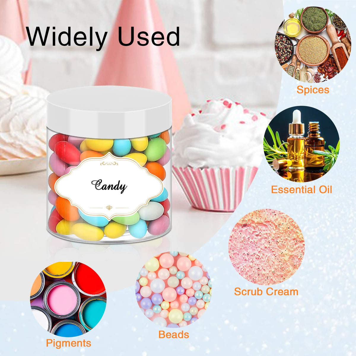 PeacePeo clear wide-mouth jar shows contents clearly and cleans easily.