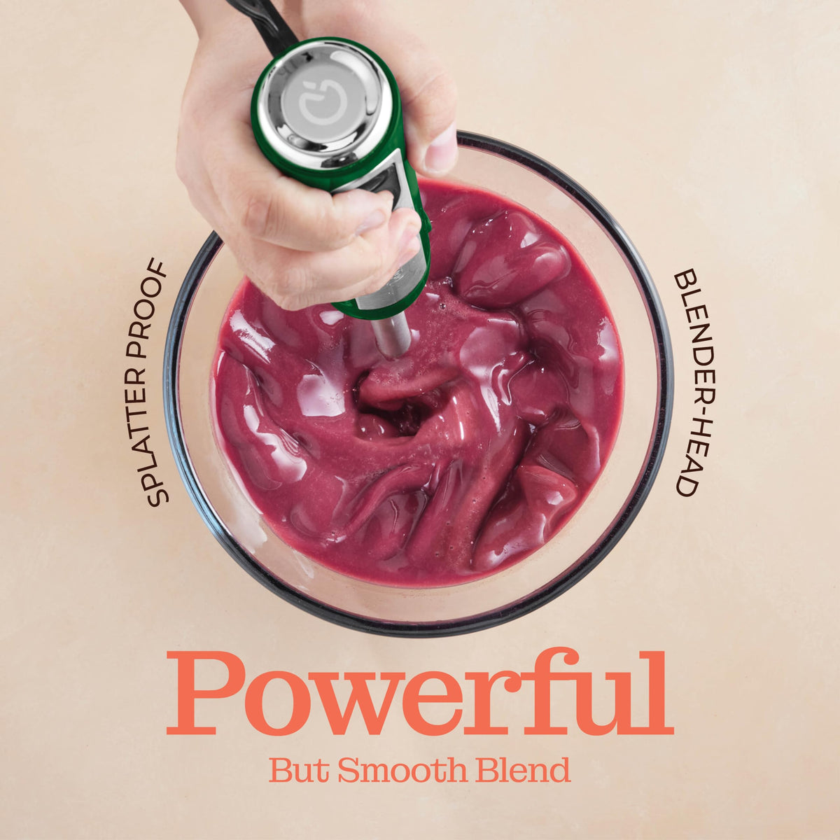 Peach Street ergonomic grip ensures steady blending in pots