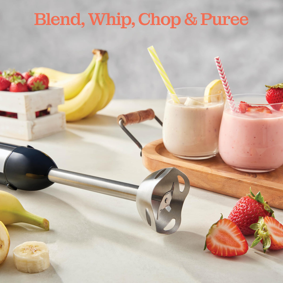 Peach Street precision blades ensure evenly blended mixtures.