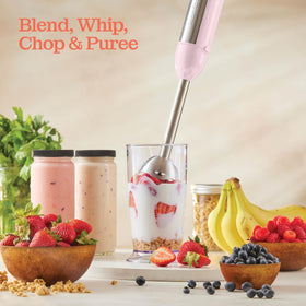 Peach Street pink blender with dishwasher-safe blades simplifies cleaning routine.
