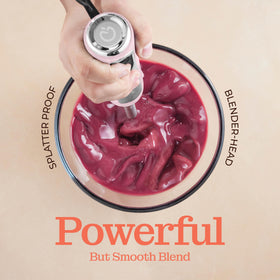 Peach Street pink blender with stainless steel blades delivers smooth textures.