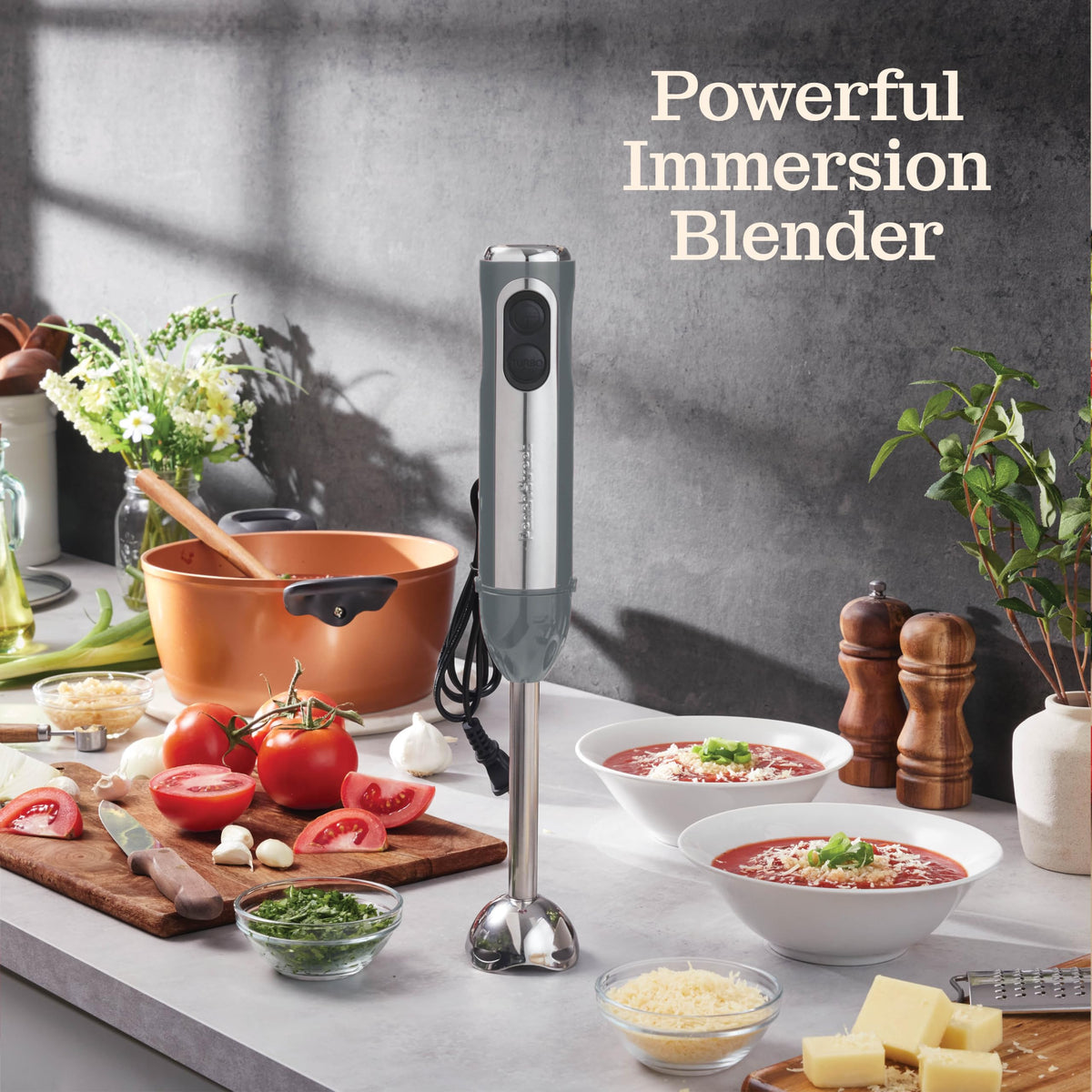 Peach Street Immersion Blender turbo boost activated for tougher ingredients
