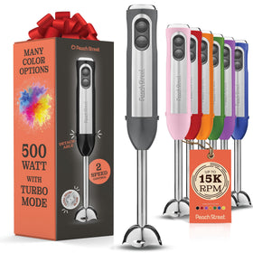 Peach Street Powerful Immersion Blender 500W blending silky soups and smoothies