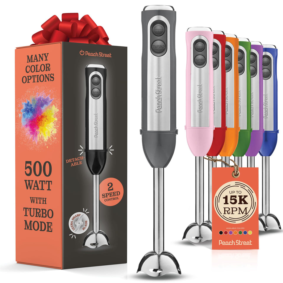 Peach Street Powerful Immersion Blender 500W blending silky soups and smoothies