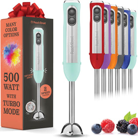 Peach Street Powerful Immersion Blender 500W in action for silky smoothies.