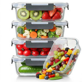 Peaktent 36oz glass containers with lids for versatile meal prep and storage.
