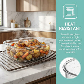 Peaktent 63oz glass container freezer-safe for frozen meals.