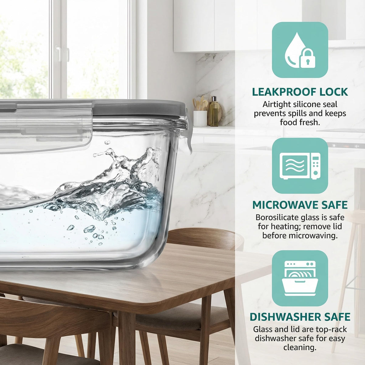 Peaktent BPA-free and lead-free glass resists acids when storing citrus and tomato-based dishes.