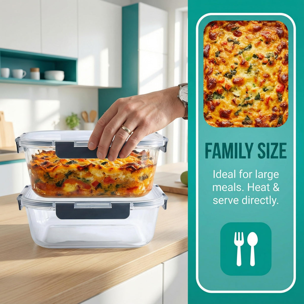 Peaktent BPA-free borosilicate glass safely stores tomato-based dishes.