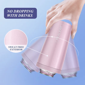 PEALEAP double-walled stainless steel can holder with copper layer preserves chill for hours.