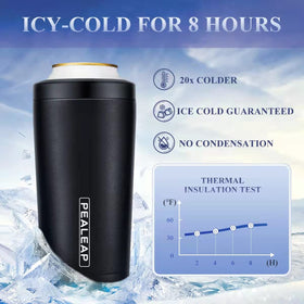 PEALEAP double-walled stainless steel construction for durable cold retention.