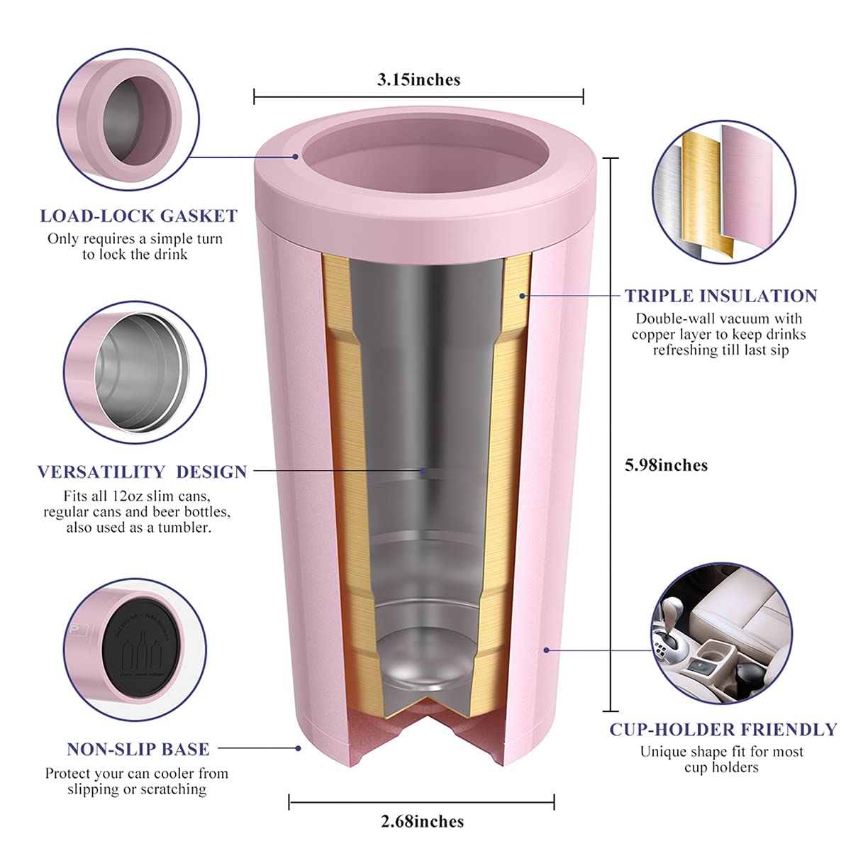 PEALEAP easy-load gasket turn design simplifies swapping drinks without spills.