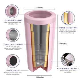 PEALEAP easy-load gasket turn design simplifies swapping drinks without spills.