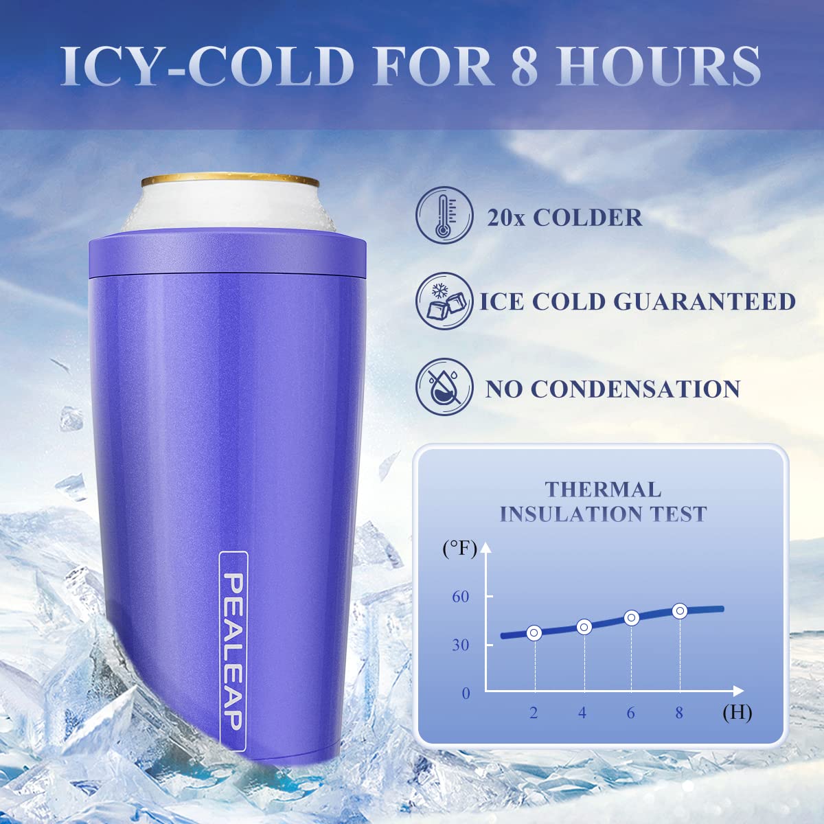PEALEAP violet 4-in-1 cooler close-up shows color and finish.