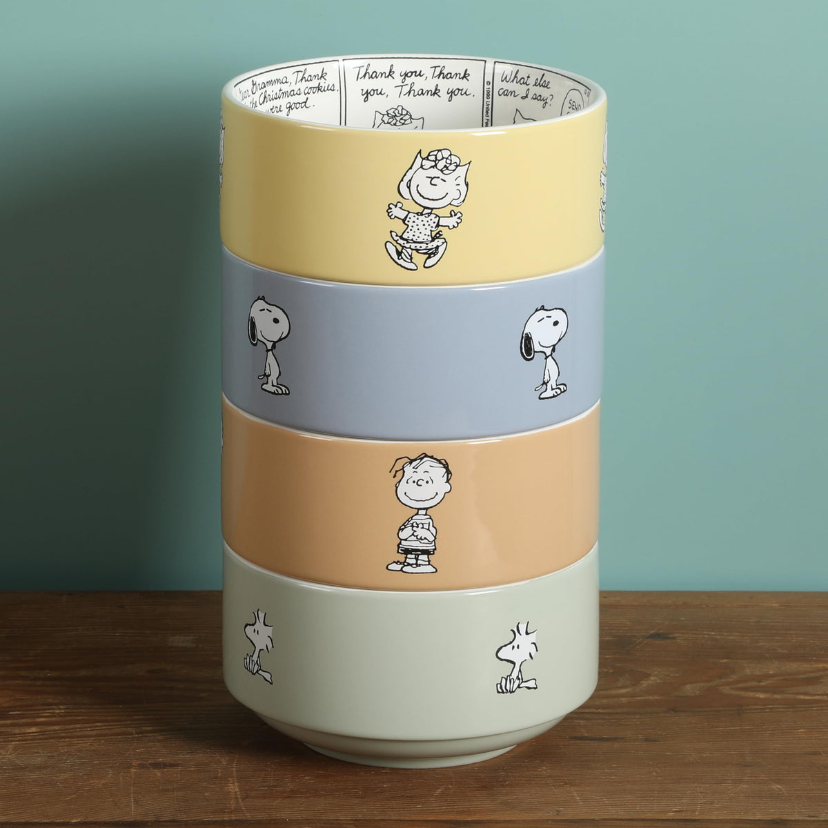 Peanuts decorated bowls add nostalgic charm to everyday meals