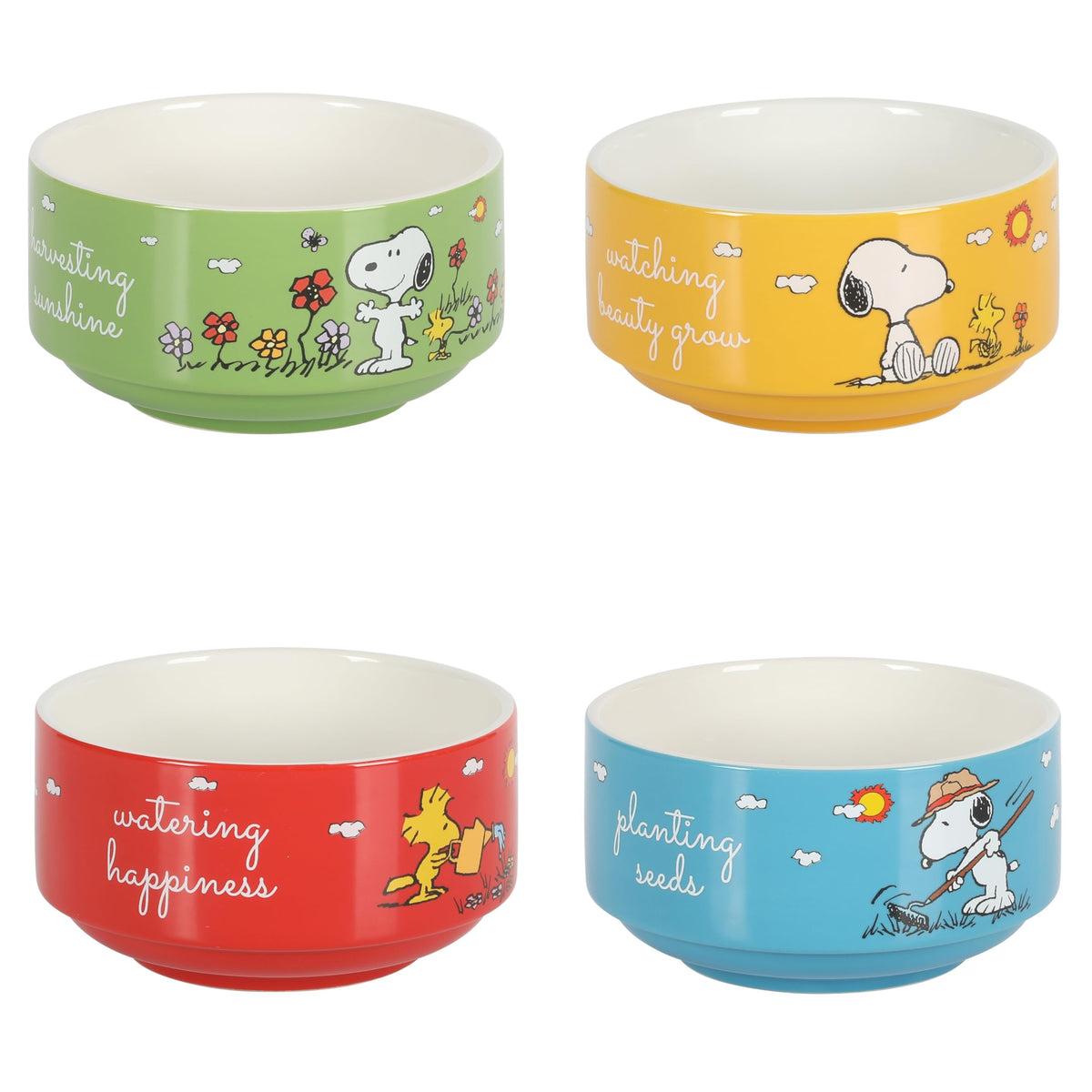 Peanuts four-pack bowls ready for gifting to Snoopy fans
