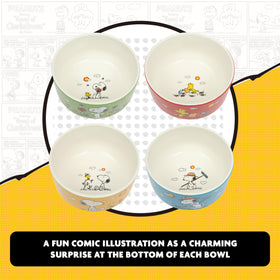 Peanuts Snoopy bottom surprise design reveals a playful scene after meals.
