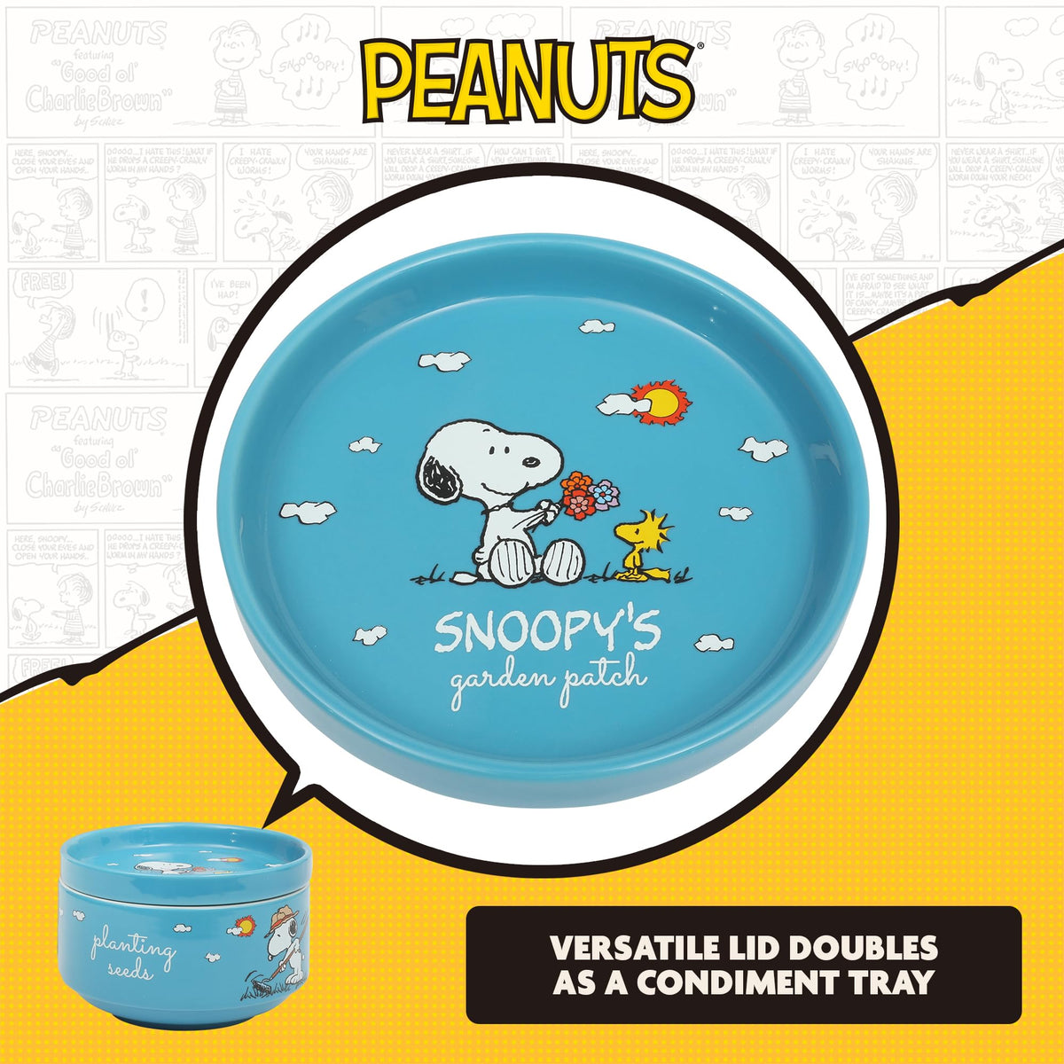 Peanuts Snoopy bowls are dishwasher-safe for quick cleanup.