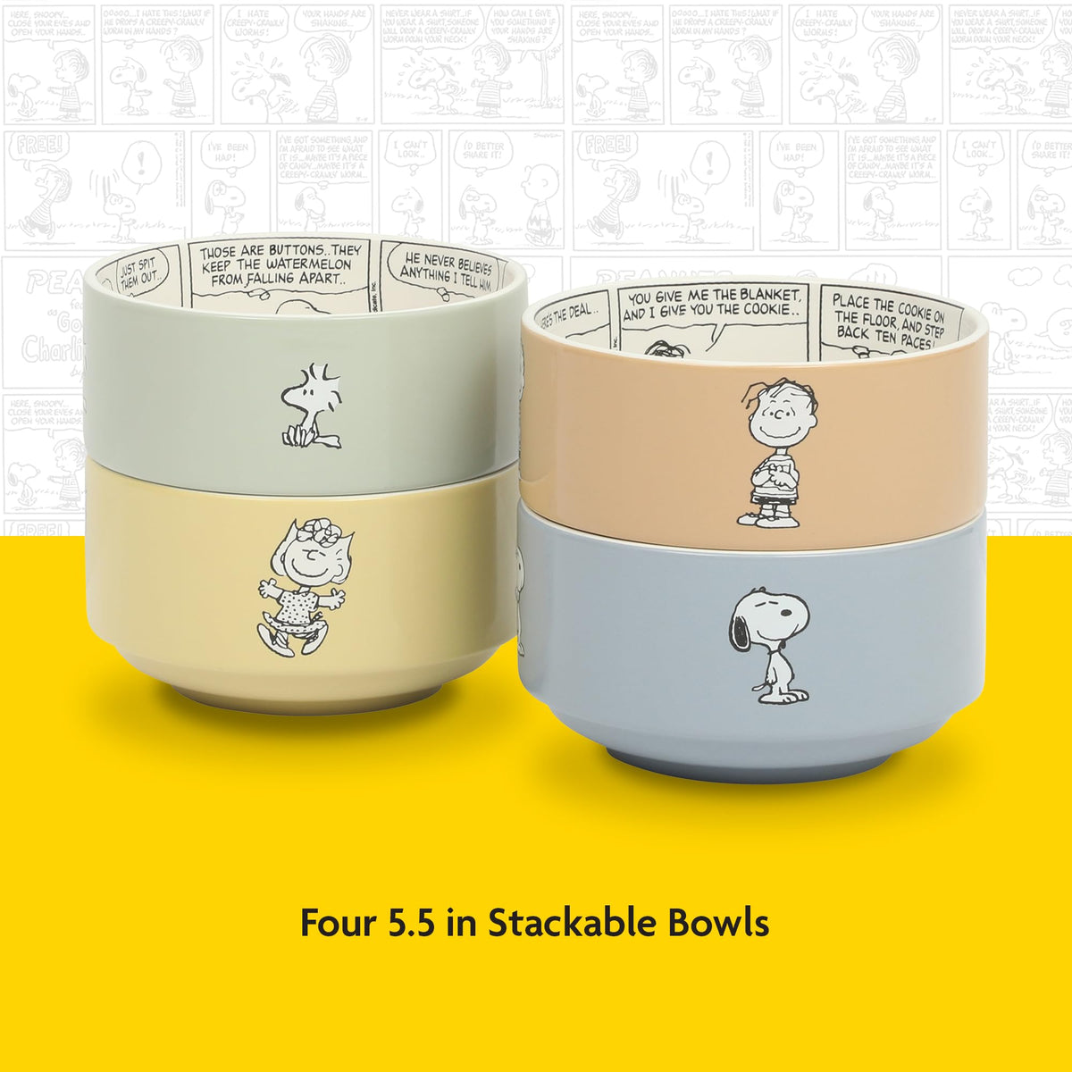 Peanuts gang bowls collection with iconic characters for family meals and entertaining