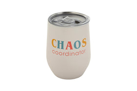 Pearhead Chaos Coordinator stainless tumbler with 12 oz capacity for travel and on-the-go hydration.