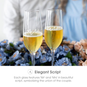 Closeup of Mrs. flute showing coordinated script and design.