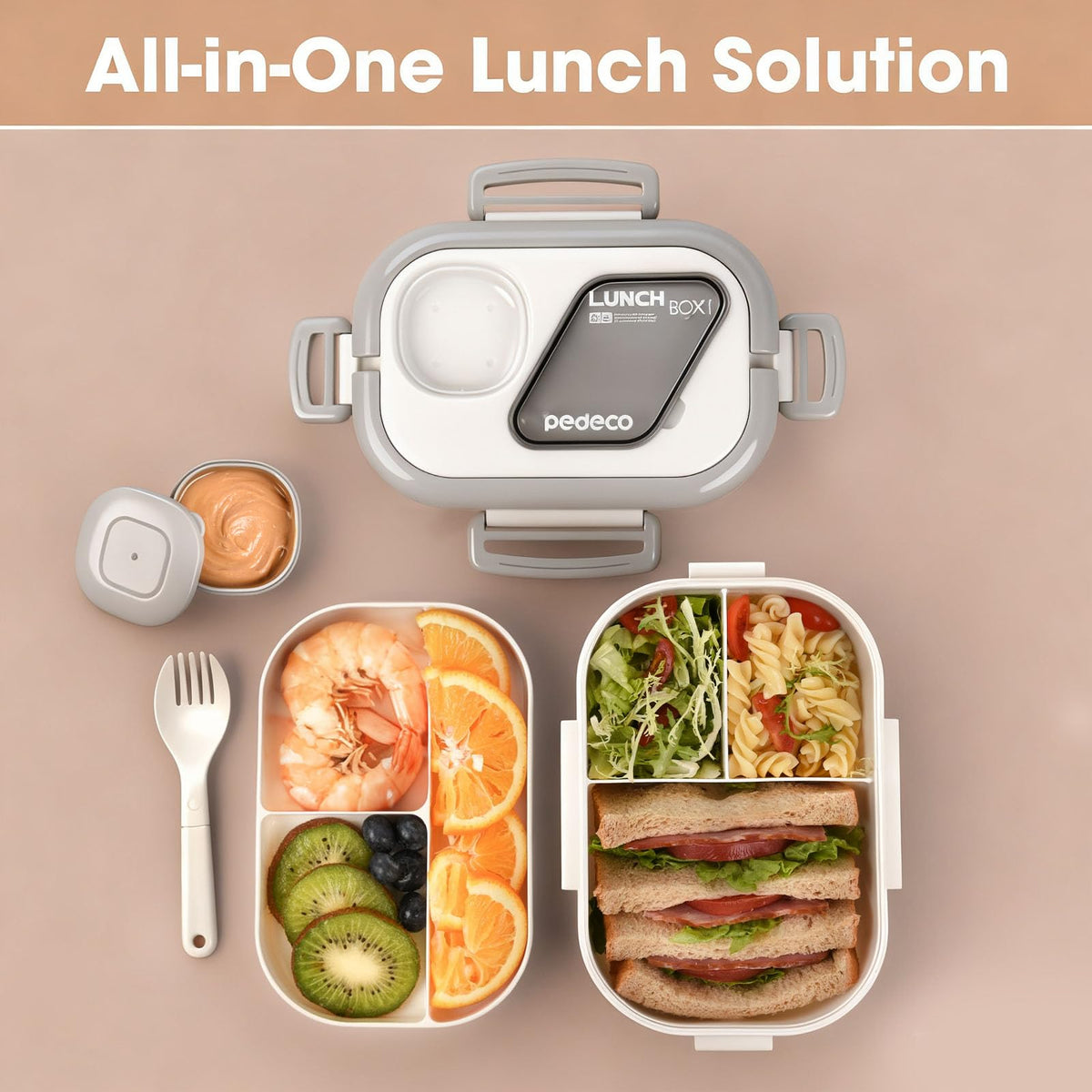 PEDECO portable sauce pod and utensils for ready-to-use meals