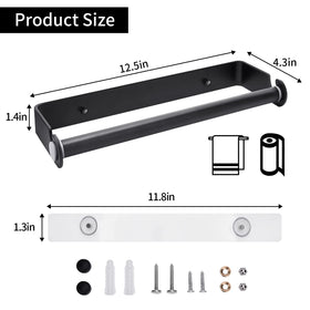 PEDORUBY adhesive-mount paper towel holder showing quick drill-free installation
