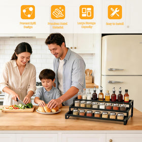 PEEKUP 3-tier rack with 2.95 inch depth accommodates spice jars