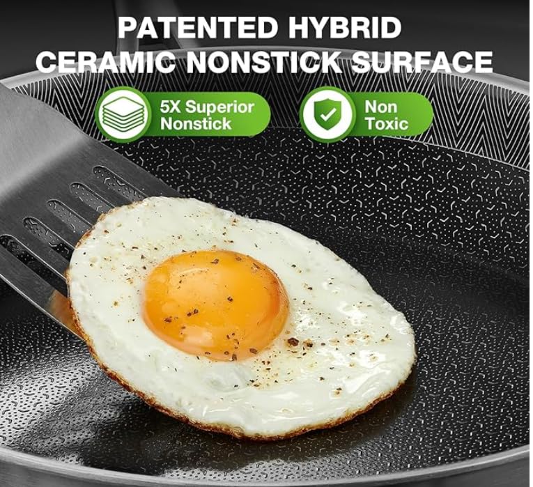 Close-up of PekGema ceramic hybrid coating for smooth nonstick performance