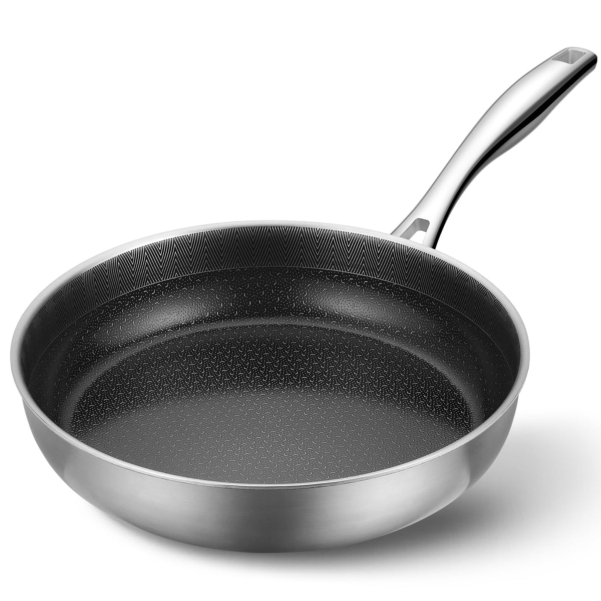 PekGema hybrid nonstick pan 10-inch top view showcasing easy food release