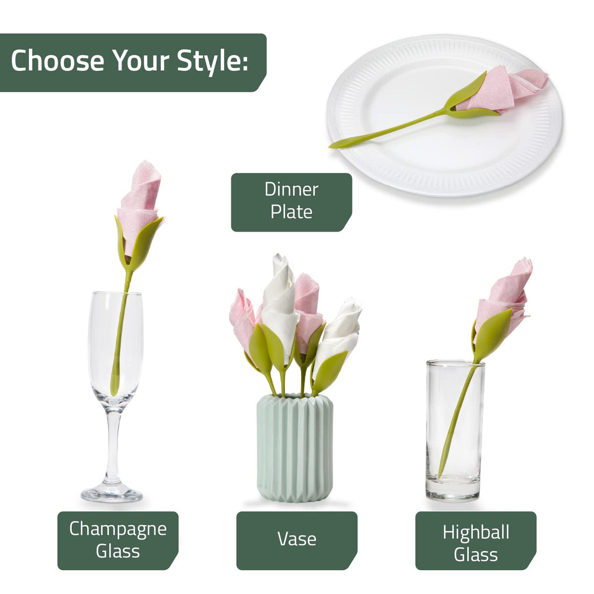 PELEG DESIGN Bloom napkin holder with included white napkins offers ready-to-use charm.