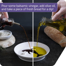 PELEG DESIGN Dip Sea Whale with balsamic and olive oil setup.
