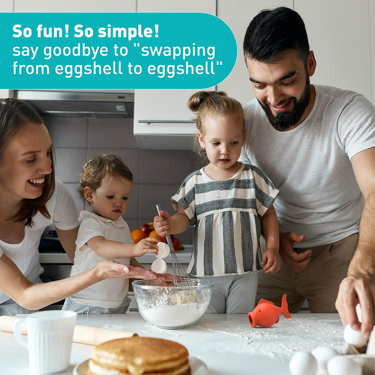 Peleg Design Egg Separator features swallow-release action for quick, mess-free yolk transfer.