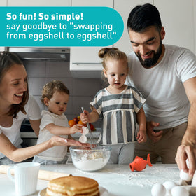 Peleg Design Egg Separator features swallow-release action for quick, mess-free yolk transfer.