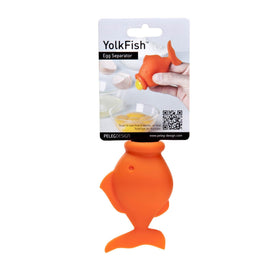 Peleg Design Egg Separator with Yolkfish Lips captures yolk neatly for clean separation.