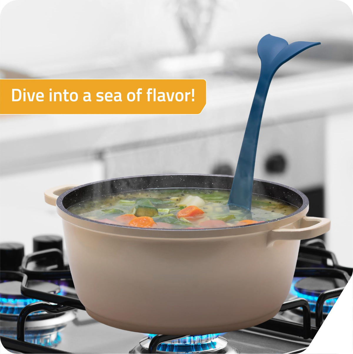 Peleg Design Souper Tail Ladle adds charm to punch bowls and gatherings.