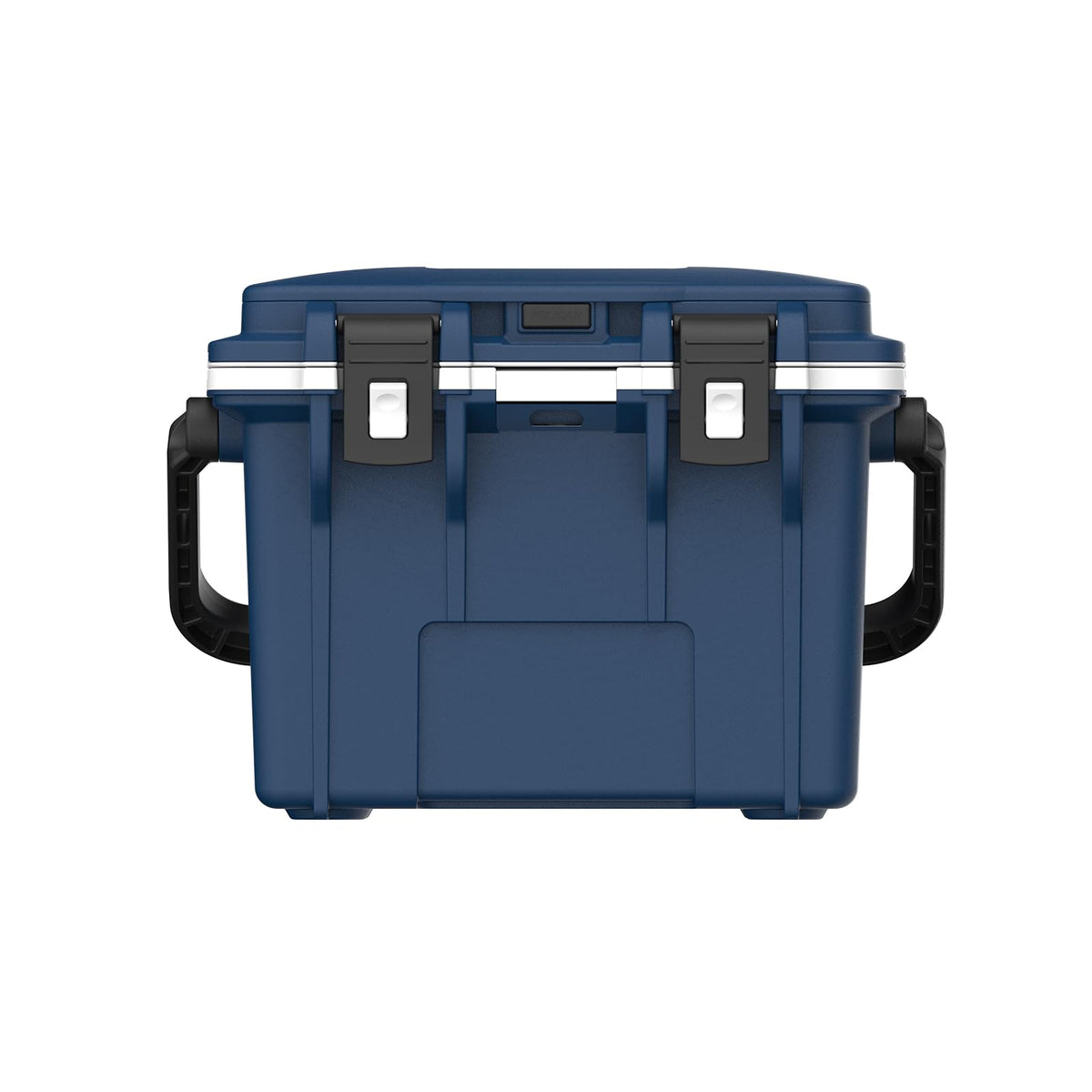 Pelican 14-qt lunch box cooler midnight blue, carry handle for easy transport.