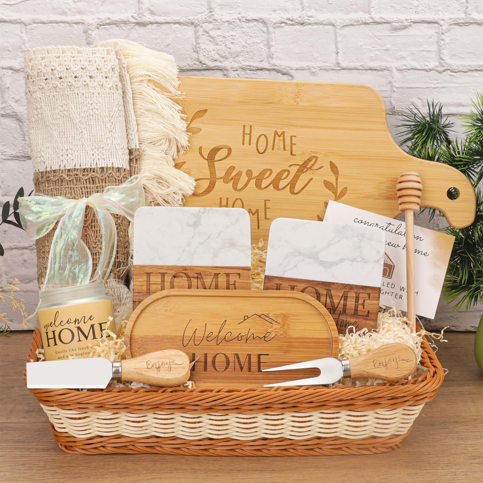 Pengtai housewarming basket with rustic charm, ideal for new home gifting.