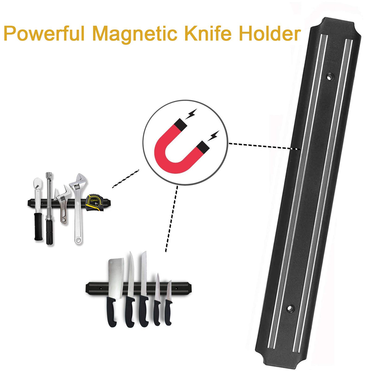 PENXUA wall-mount knife holder 15inch spacious rack ideal for busy kitchens.